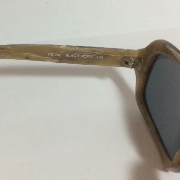 Fendi FS200 Black Horn Rectangular Sunglasses EUC